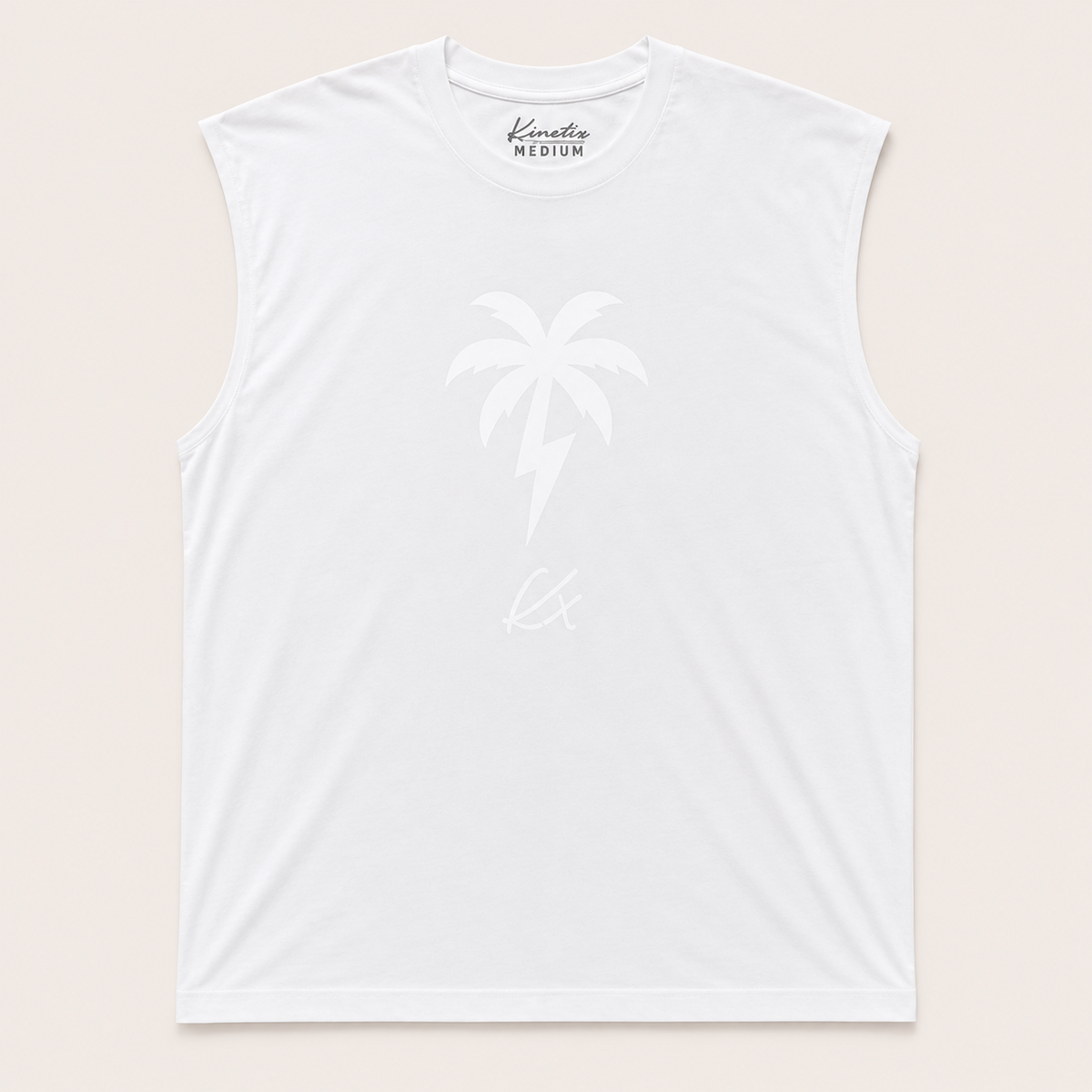 KX Thunder Palm Muscle Tee (Snow White)